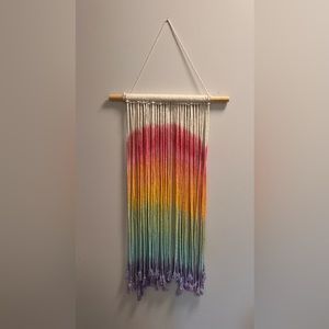 Rainbow macrame string art